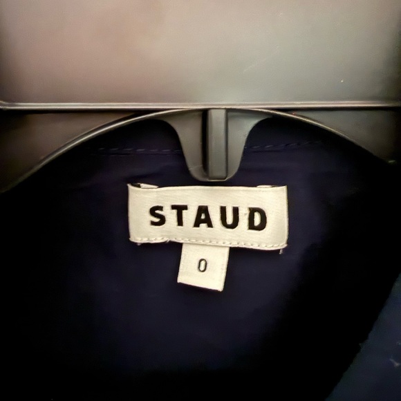 STAUD Elegant Navy Long Sleeve Dress - Picture 4 of 4